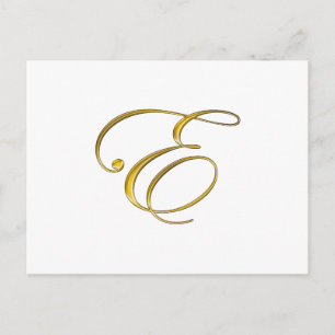 Carte Postale Monogramme Or E