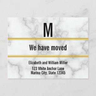 Carte Postale Monogramme personnalisé Faux Marble Moteur Faire-p
