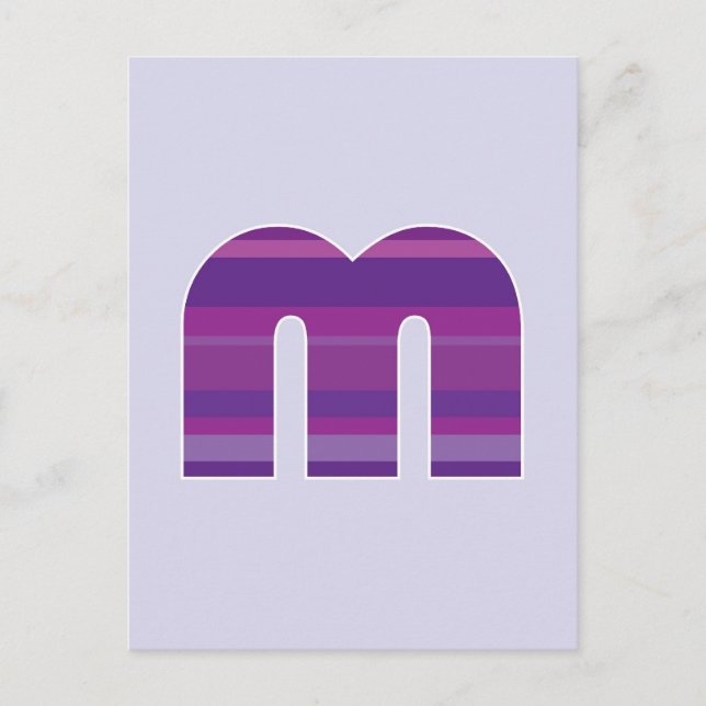 Carte Postale Monogramme pourpre - Lettre M (Devant)