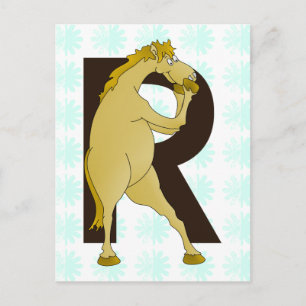 Carte Postale Monogramme R Agile Pony Customisé