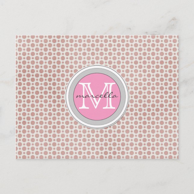 Carte Postale monogramme rose foncé (Devant)