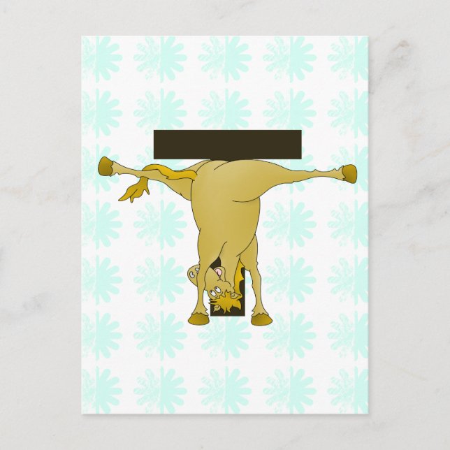 Carte Postale Monogramme T Pony Horse Personnalisé (Devant)