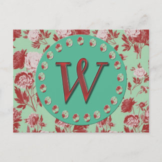 Carte Postale Monogramme vintage W