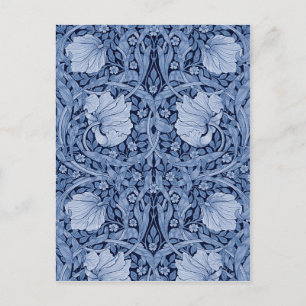 Carte Postale Monotone bleu Pimpernel, William Morris
