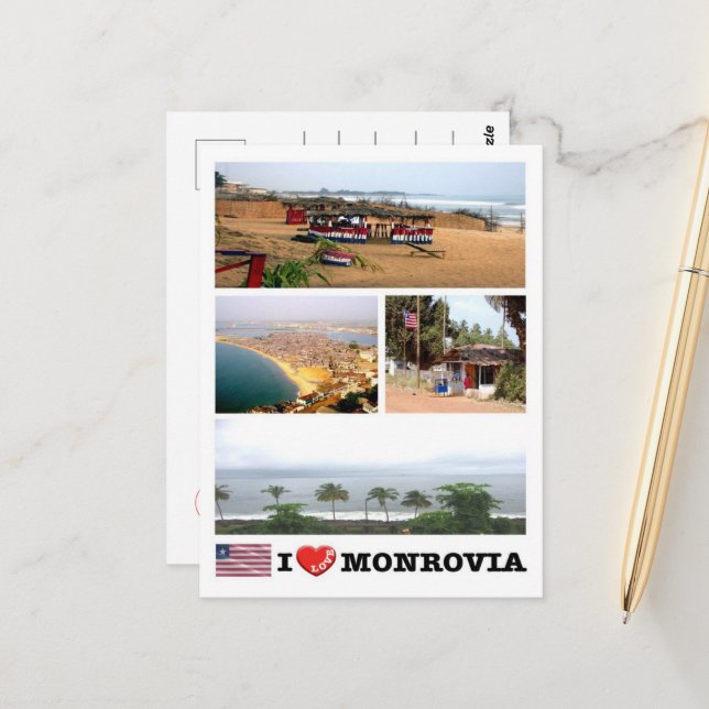 Carte Postale Monrovia - Libéria - J'aime - (Devant/Arrière en situation)
