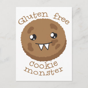 Carte Postale Monster de biscuits sans gluten
