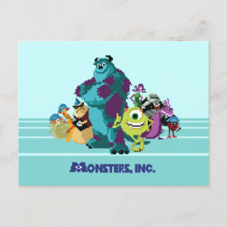 Carte Postale Monsters Inc 8Bit Mike, Sully, et Gang
