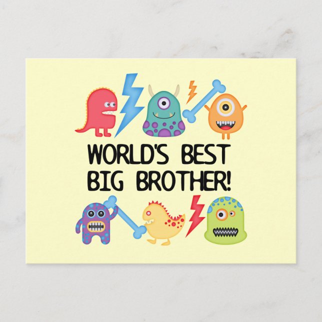 Carte Postale Monsters World's Best Big Brother (Devant)
