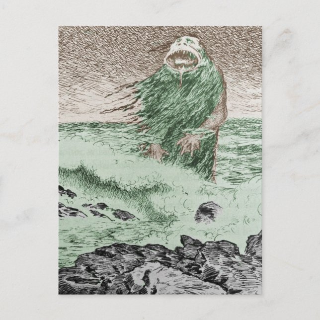 Carte Postale Monstre sortant de l'eau (Devant)