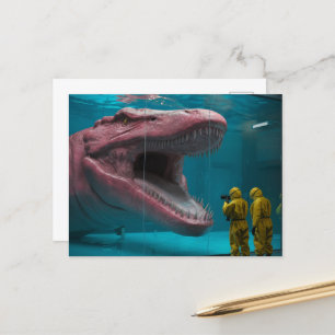 Carte Postale Monstre sous-marin rose effrayant