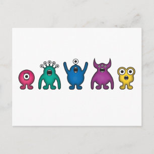 Carte Postale Monstres Aliens arc-en-ciel