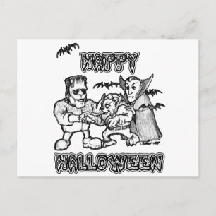 Carte Postale Monstres amusants - Halloween