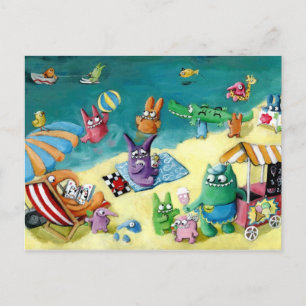 Carte Postale Monstres sur la plage