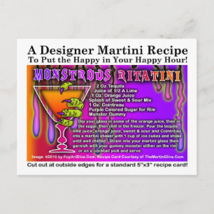 Carte postale Monstrous Rita Halloween Martini Rec