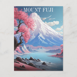 Carte Postale Mont Fuji Fleurs de cerisiers Voyages rétro