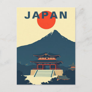 Carte Postale Mont Fuji Japon Minimaliste Vintage