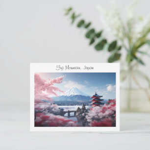 Carte Postale Mont Fuji peint lors de la saison des fleurs de ce