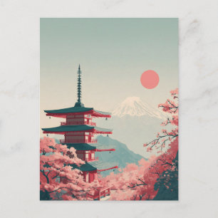 Carte Postale Mont Fuji vintage