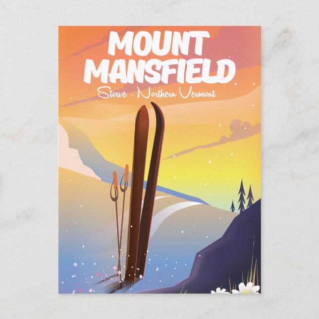 Carte Postale Mont Mansfield, Stowe ski du nord du Vermont (Devant)