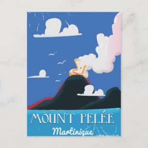 Carte Postale Mont Pelée, Martinique Affiche de voyage vintage