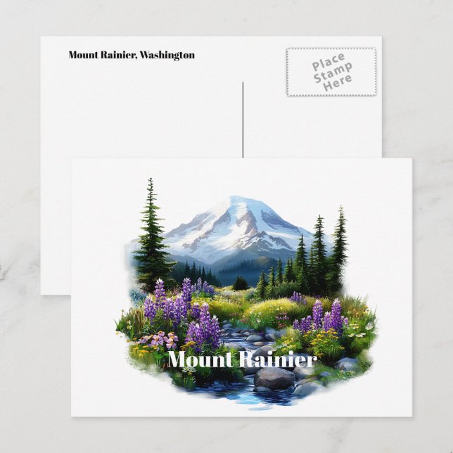 Carte postale Mont Rainier (Devant / Derrière)