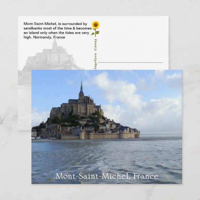 Carte Postale Mont-Saint-Michel Haute Marée, Normandie, France - (Devant / Derrière)