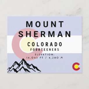 Carte Postale Mont Sherman Colorado 14ers Montagne Vintage