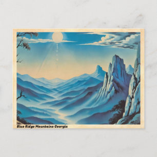 Carte Postale Montagne Blue Ridge Géorgie Voyage Vintage