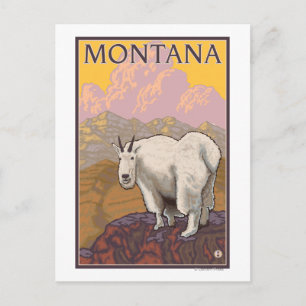 Carte Postale Montagne ChèvreMontanaVintage Affiche de voyage