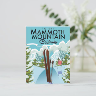 Carte Postale Montagne Mammoth en Californie pour skier