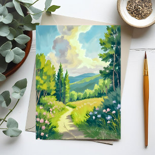 Carte Postale Montagnes Blanches Peinture de paysage du New Ha