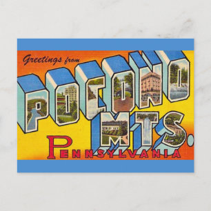 Carte Postale Montagnes de Pocono vintage 
