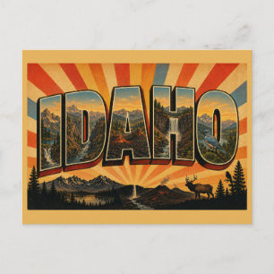 Carte Postale Montagnes Lacs Cascades Rivière Art de l'Idaho