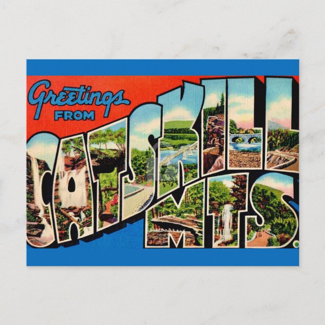 Carte Postale Montagnes rétro Catskill  (Devant)