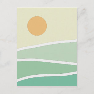Carte Postale Montagnes vertes Abstraites