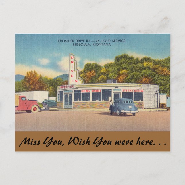 Carte Postale Montana, Entrée Frontier, Missoula (Devant)