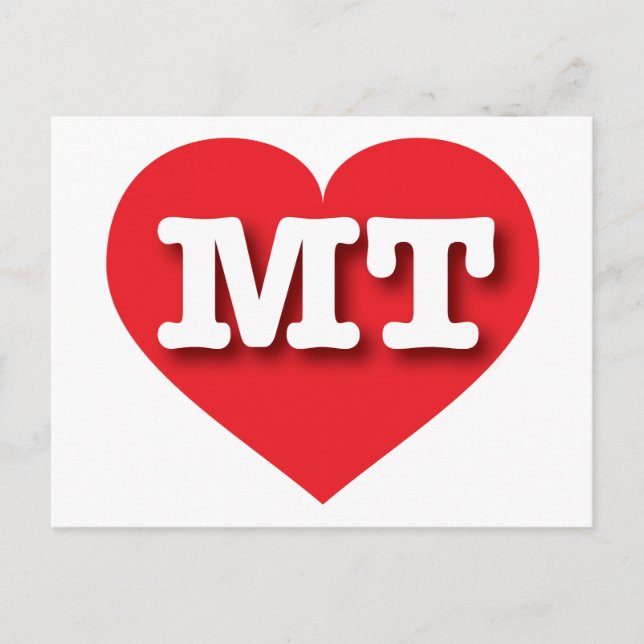 Carte Postale Montana Red Heart - J'aime MT (Devant)