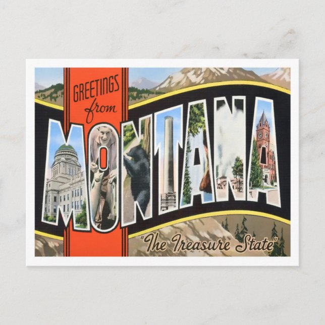 Carte postale Montana Vintage Big Letters (Devant)