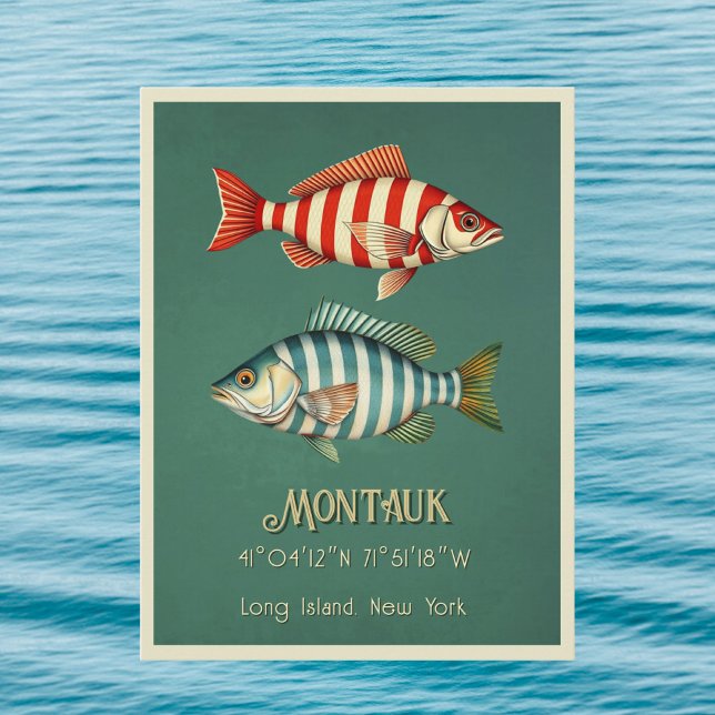 Carte Postale Montauk Long Island New York fish Postcard (Créateur téléchargé)