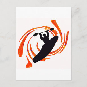 Carte Postale montée des eaux de kayak