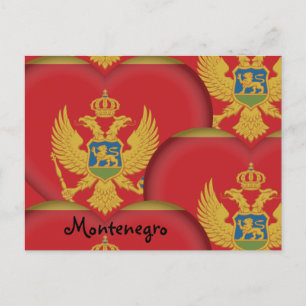 Carte Postale Monténégro Coeurs & Monténégro Drapeau /Monténégro
