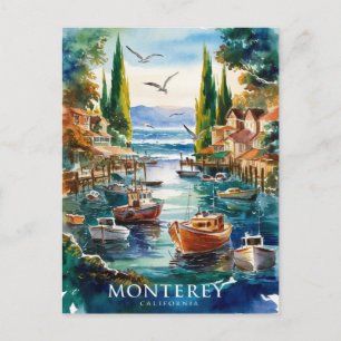 Carte Postale Monterey California Watercolor Peinture
