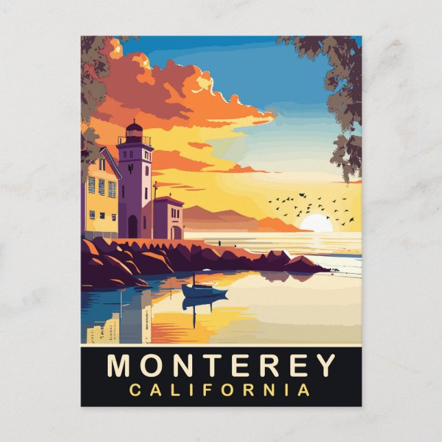 Carte Postale Monterey, Coucher de soleil romantique, Californie (Devant)