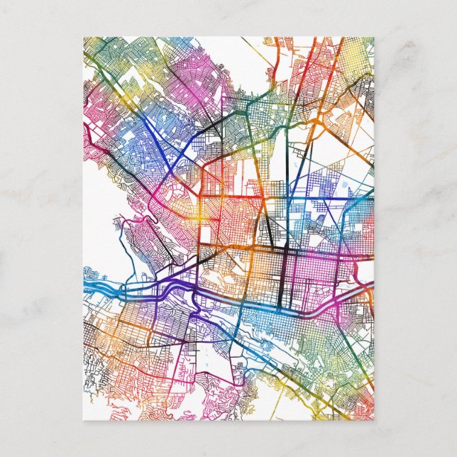 Carte Postale Monterrey Mexico City Map (Devant)