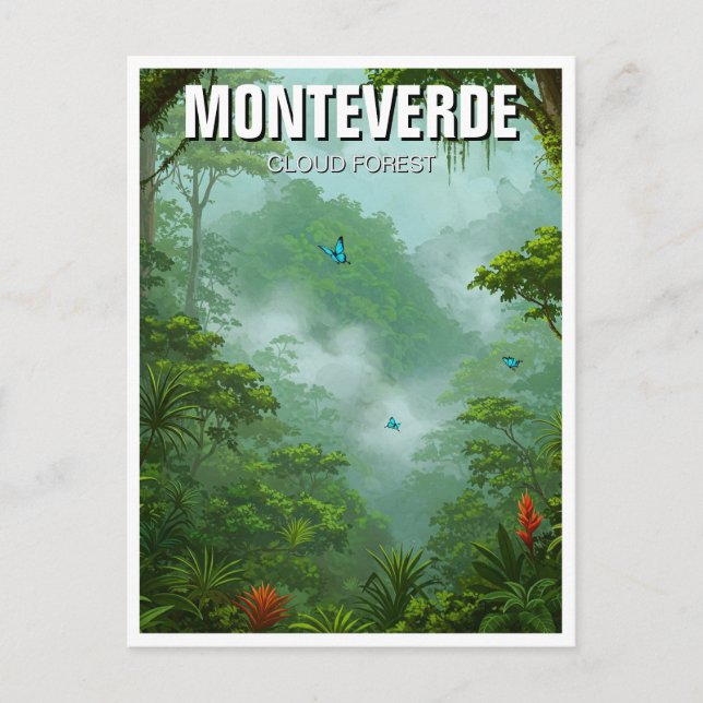 Carte Postale Monteverde Forêt nuageuse Costa Rica Voyage (Devant)