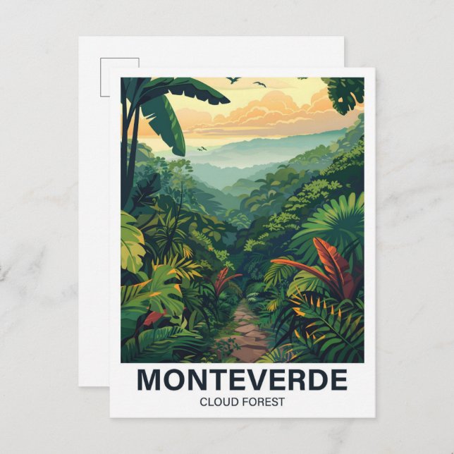 Carte Postale Monteverde Forêt nuageuse Costa Rica Voyage (Devant / Derrière)
