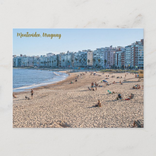 Carte Postale Montevideo, Uruguay, Playa de Los Pocitos (Devant)