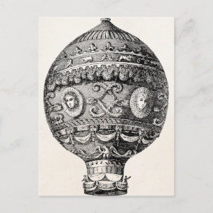 Carte Postale Montgolfière Vintage Rétro Ballon Ancien Bateau Aé