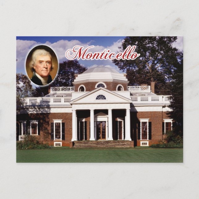 Carte Postale Monticello, Maison de Jefferson, Virginie (Devant)