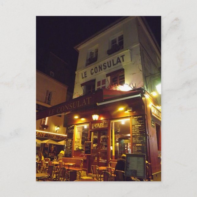 Carte Postale Montmartre, Paris la nuit (Devant)